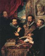 Peter Paul Rubens Fustus Lipsius and his Pupils or The Four Pbilosopbers (mk01) oil painting picture wholesale